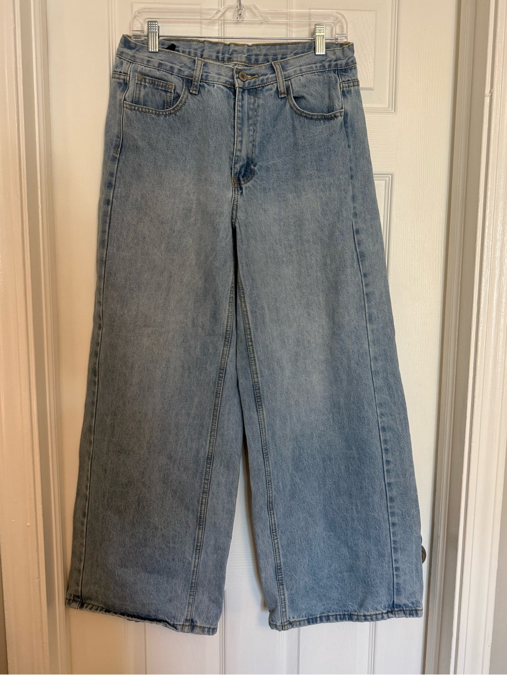 J. Galt Brandy Melville Low Rise Baggy Wide Leg Jeans Adjustable Waist SMALL